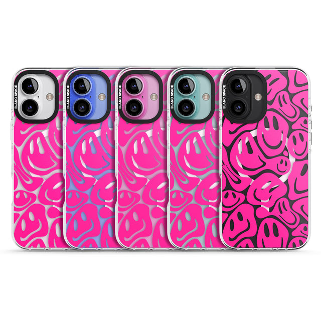 iPhone 16 Pro Max Pink Acid Faces Black Impact Phone Case