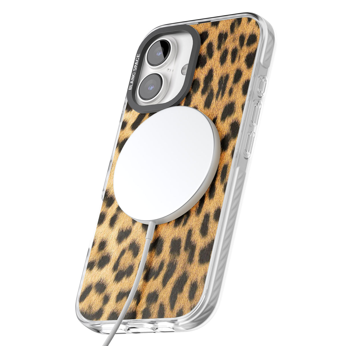 iPhone 16 Pro Max Designer Fashion Gold Leopard Print Black Impact Phone Case