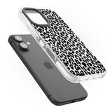 iPhone 16 Pro Max Mixed Pastels Leopard Print - Transparent Black Impact Phone Case