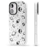 iPhone 16 Pro Max Cosmic Outer Space Design Black on Clear Black Impact Phone Case