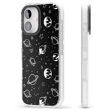 iPhone 16 Pro Max Cosmic Outer Space Design White on Black Black Impact Phone Case