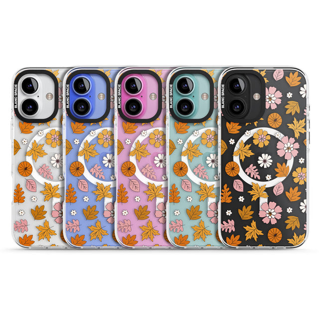 Autumn Leaves and Flowers Impact Magsafe Phone Case for iPhone 16, iPhone 16 Plus