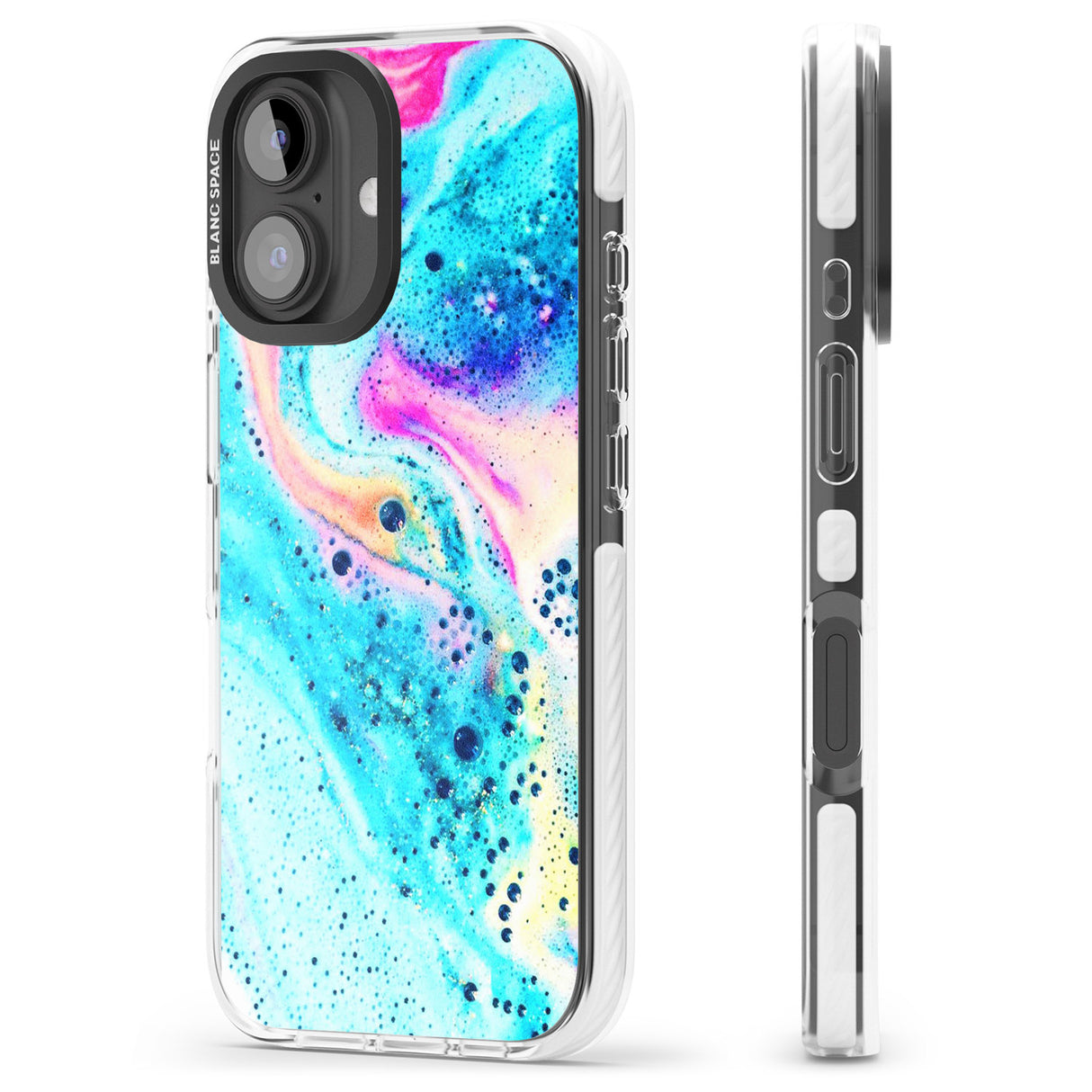 iPhone 16 Pro Max Ocean White Bath Bomb Black Impact Phone Case