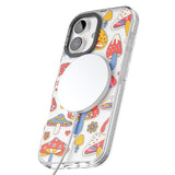 iPhone 16 Vibrant Shrooms Clear Impact Phone Case