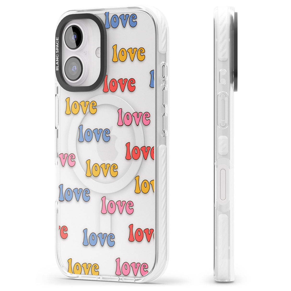 iPhone 16 Love Pattern Clear Impact Phone Case