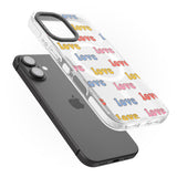 iPhone 16 Love Pattern Clear Impact Phone Case