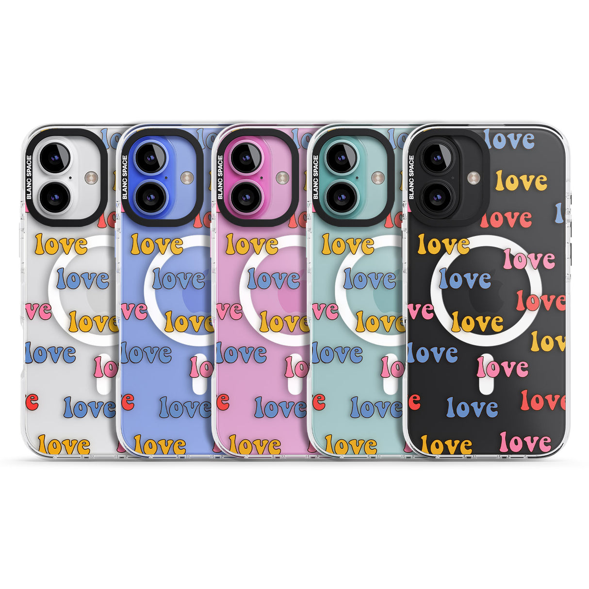 iPhone 16 Love Pattern Clear Impact Phone Case