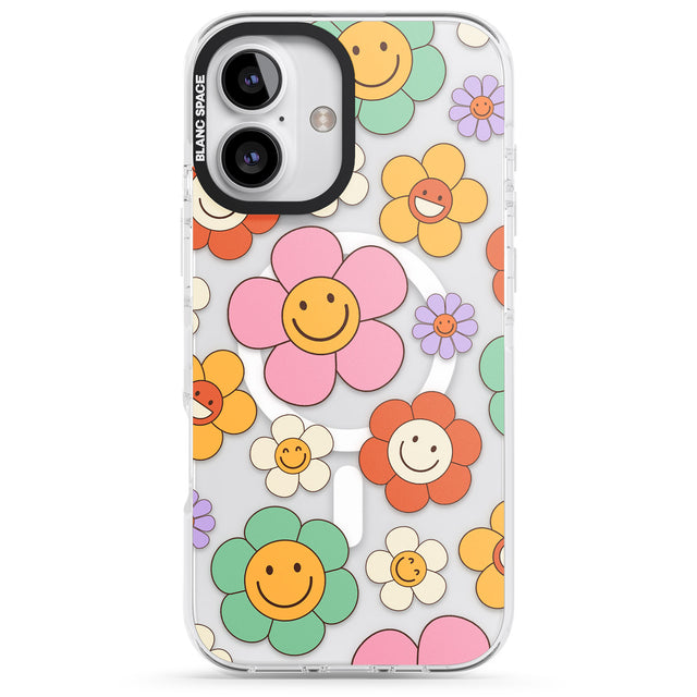 iPhone 16 Happy Blossoms Clear Impact Phone Case