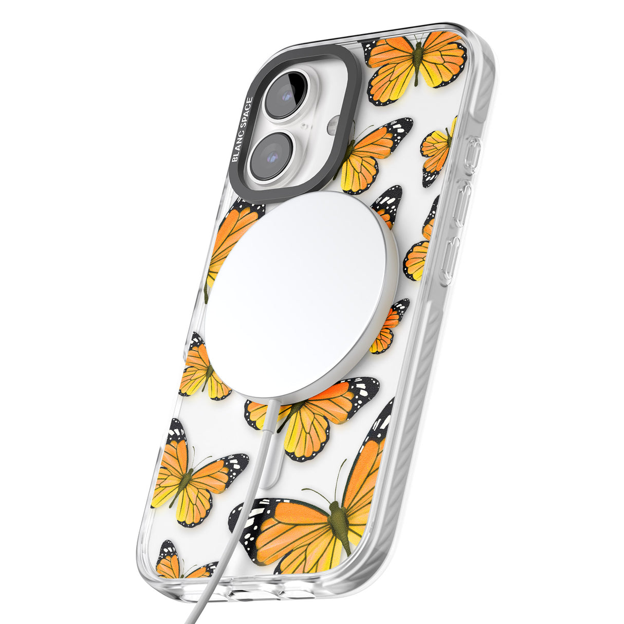 iPhone 16 Pro Max Sun-Yellow Butterflies Black Impact Phone Case