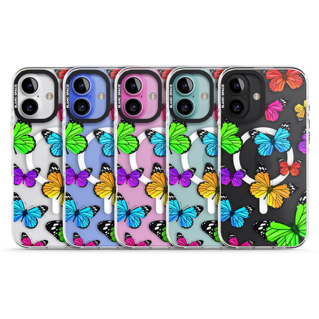 iPhone 16 Pro Max Vibrant Butterflies Black Impact Phone Case