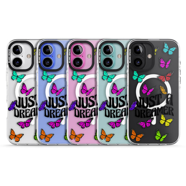 iPhone 16 Pro Max Just a Dreamer Butterfly Black Impact Phone Case