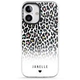 iPhone 16 Pro Max Personalised Pastel Leopard Spots Black Impact Phone Case