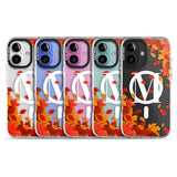 iPhone 16 Pro Max Personalised Monogram Autumn Leaves Black Impact Phone Case