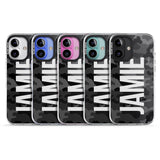 iPhone 16 Pro Max Personalised Vertical Name Black Camouflage Black Impact Phone Case