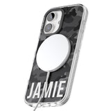 iPhone 16 Pro Max Personalised Horizontal Name Black Camouflage Black Impact Phone Case