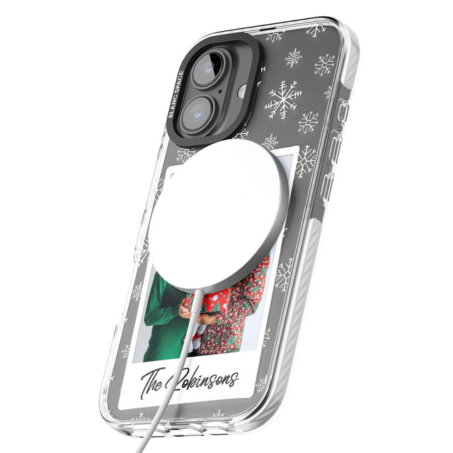 Personalised Snowflake Photo Impact Magsafe Phone Case for iPhone 16, iPhone 16 Plus