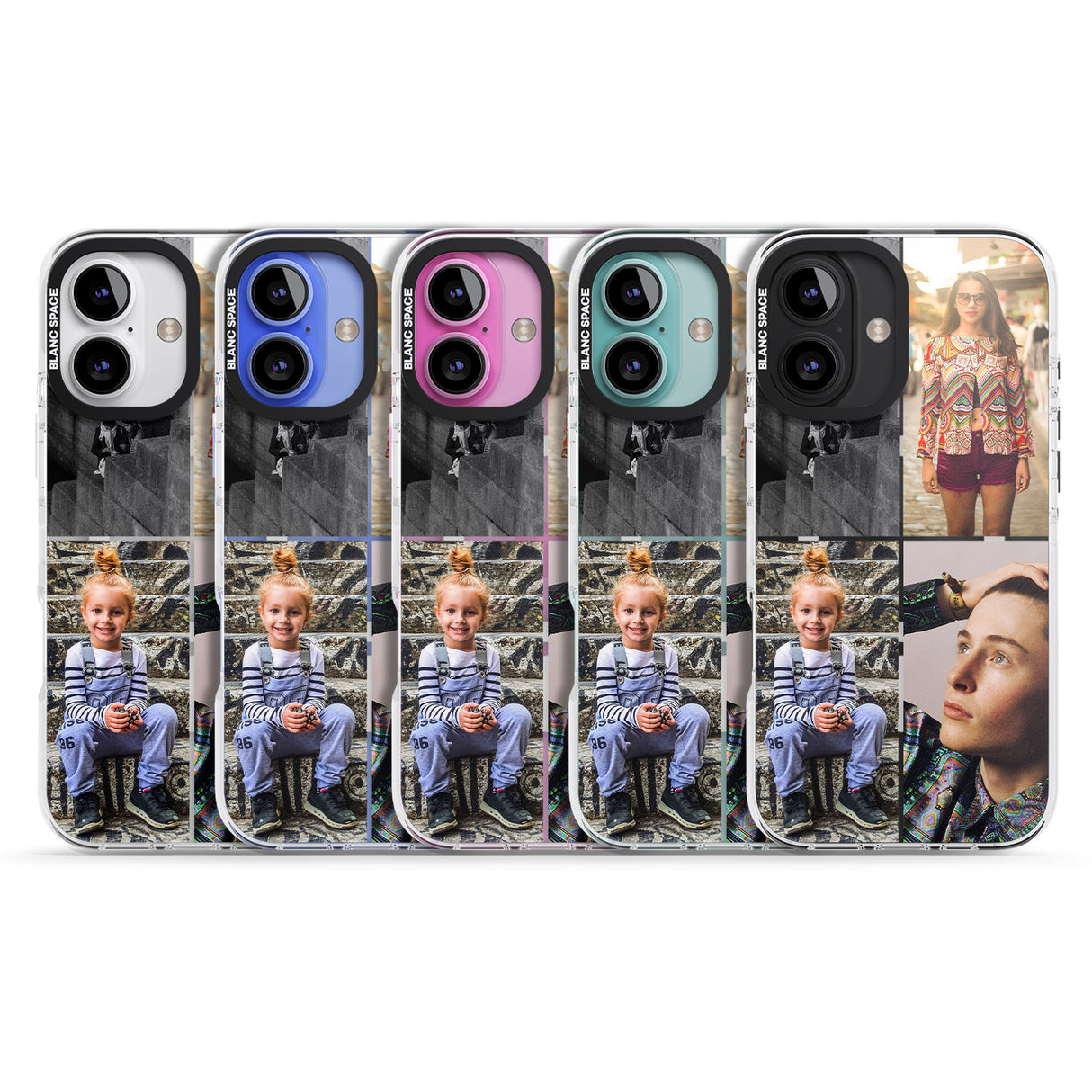 iPhone 16 Pro Max Personalised 4 Photo Grid Black Impact Phone Case