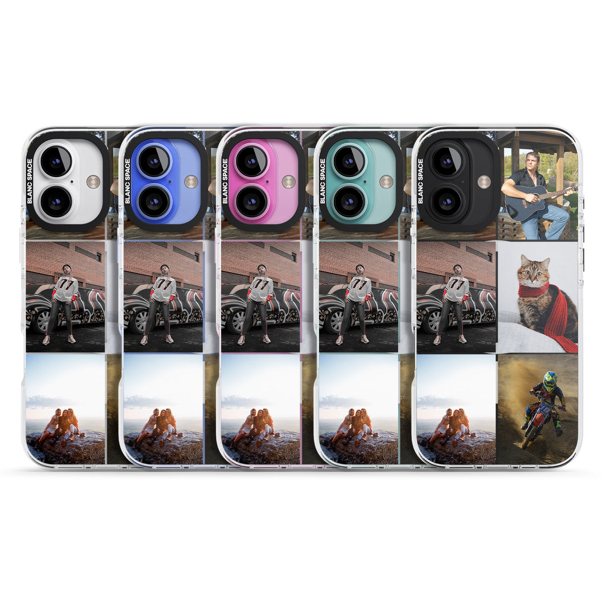 iPhone 16 Pro Max Personalised 6 Photo Grid Black Impact Phone Case