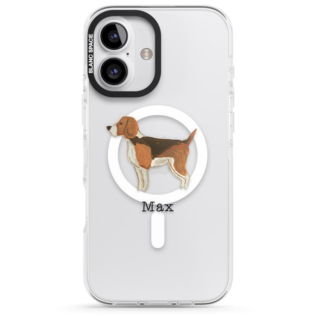 iPhone 16 Pro Max Personalised Hand Painted Beagle Black Impact Phone Case