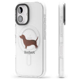 iPhone 16 Pro Max Personalised Hand Painted Sausage Dog Black Impact Phone Case