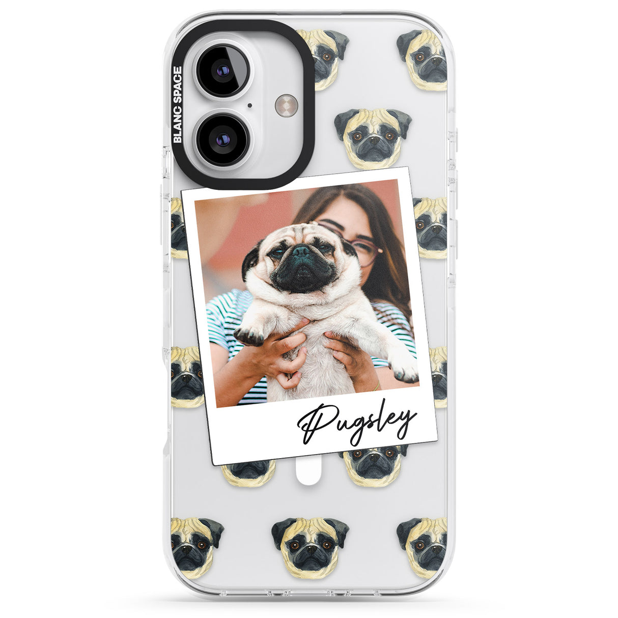 iPhone 16 Pro Max Personalised Pug - Dog Photo Black Impact Phone Case