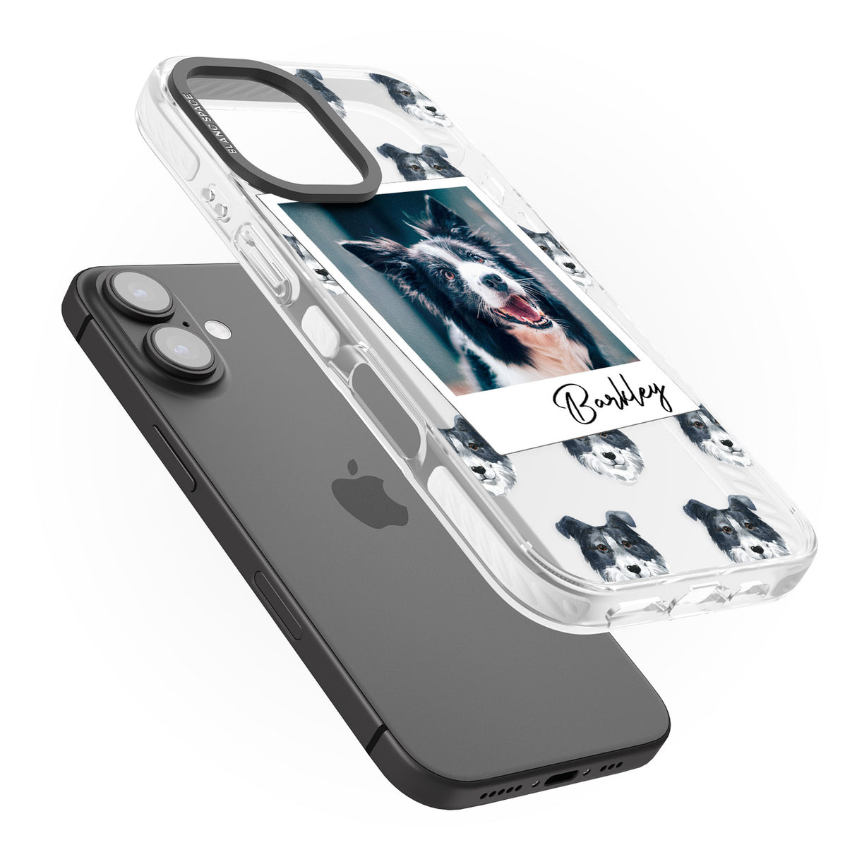 iPhone 16 Pro Max Personalised Border Collie - Dog Photo Black Impact Phone Case