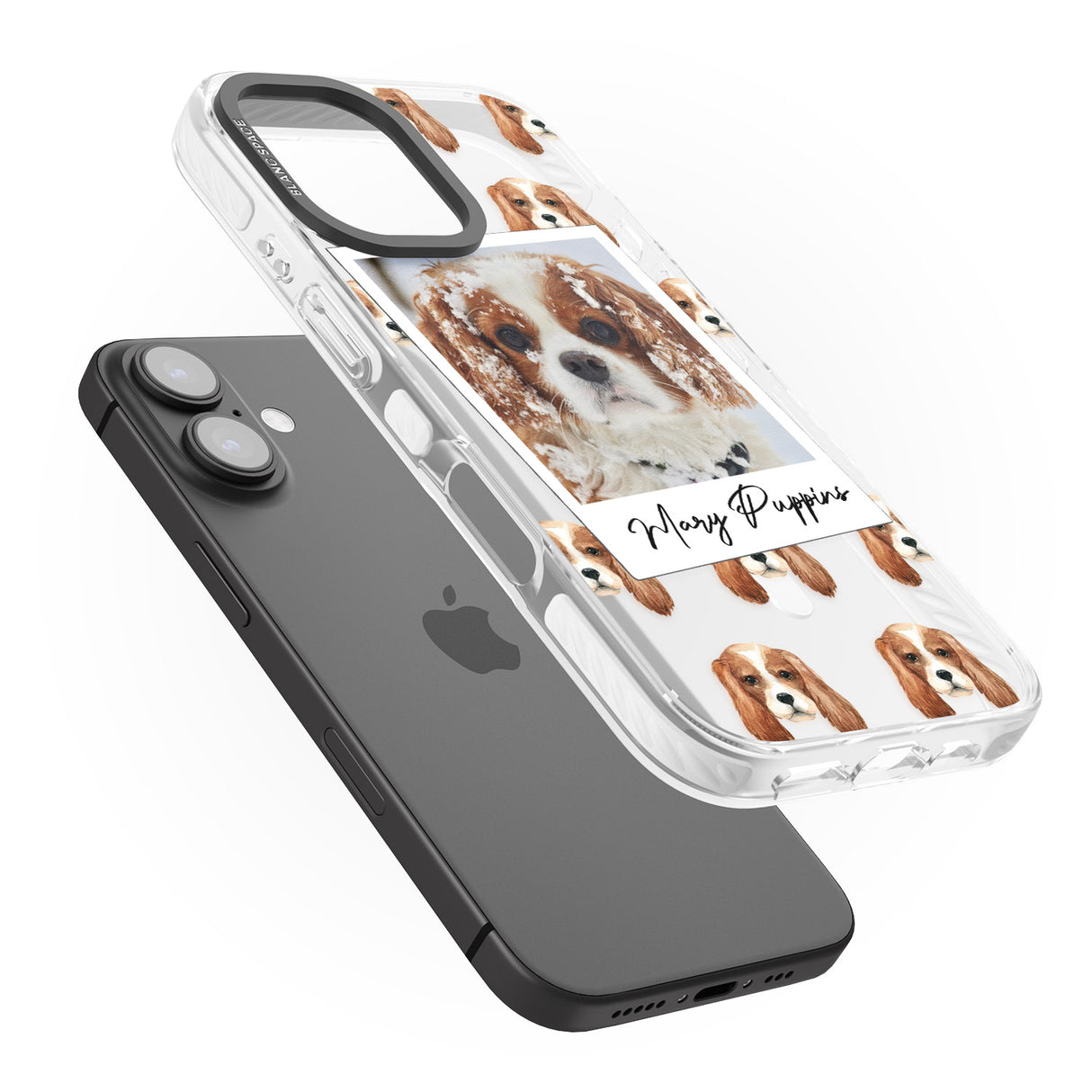 iPhone 16 Pro Max Personalised Cavalier King Charles - Dog Photo Black Impact Phone Case