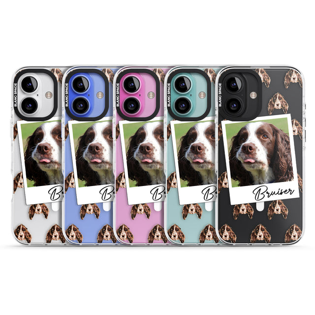 iPhone 16 Pro Max Personalised Springer Spaniel - Dog Photo Black Impact Phone Case