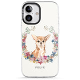 iPhone 16 Pro Max Personalised Chihuahua - Watercolour Dog Portrait Black Impact Phone Case