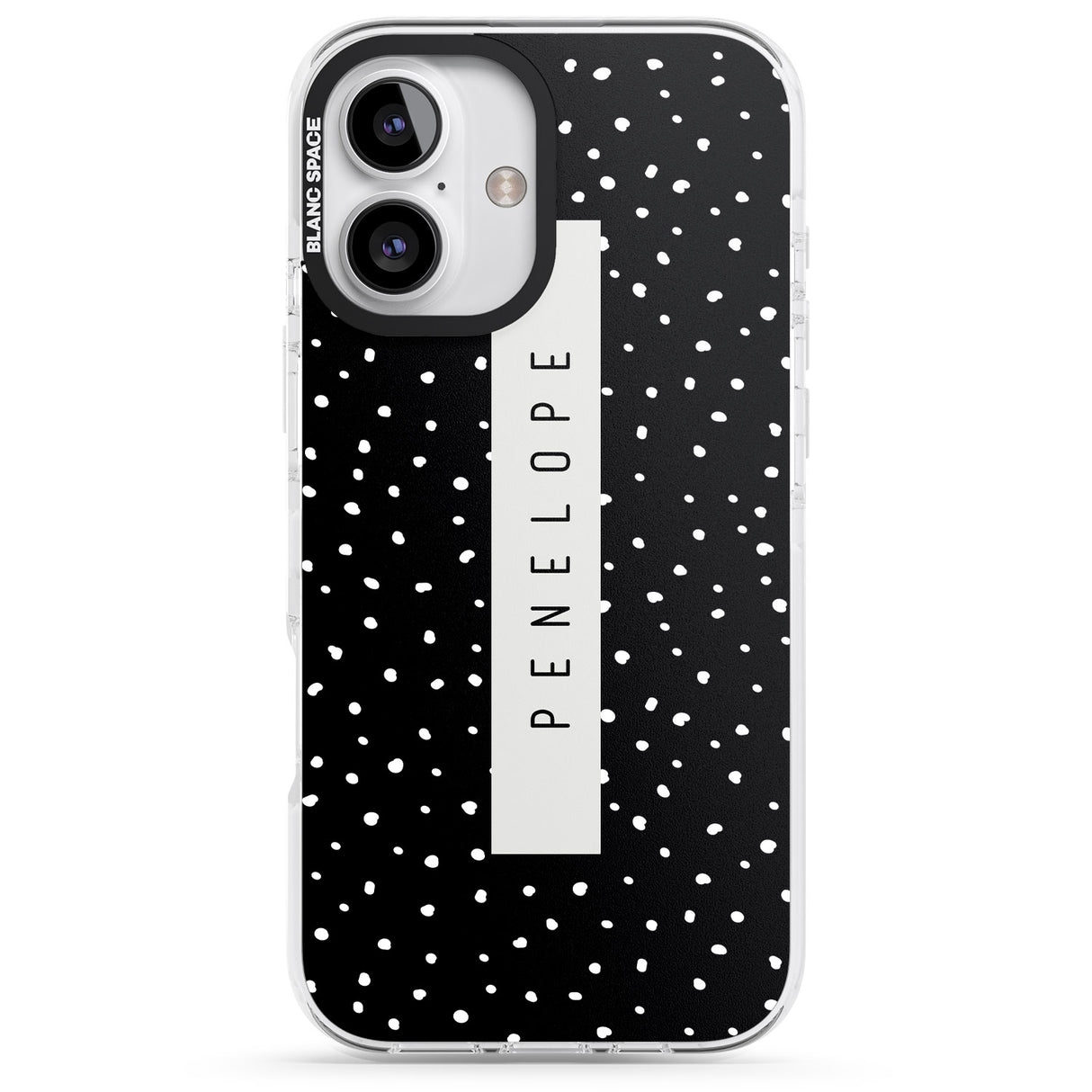 iPhone 16 Pro Max Personalised Black Dots Black Impact Phone Case