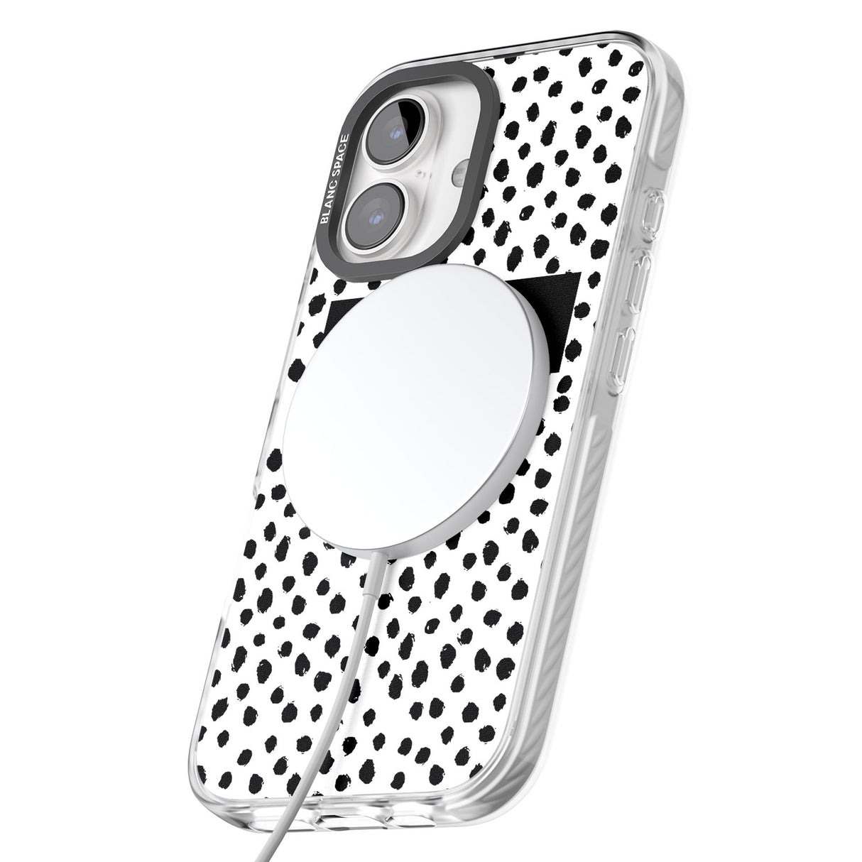 iPhone 16 Pro Max Personalised Black Bar & Dots Black Impact Phone Case