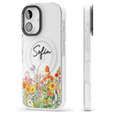 Personalised Summer Wildflowers Impact Magsafe Phone Case for iPhone 16, iPhone 16 Plus