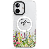 Personalised Garden Wildfowers Impact Magsafe Phone Case for iPhone 16, iPhone 16 Plus