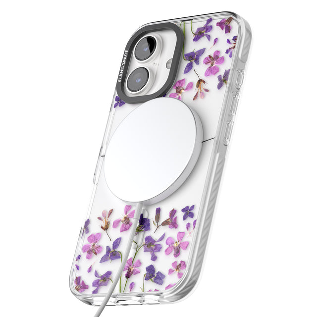 iPhone 16 Pro Max Personalised Purple Violets Black Impact Phone Case