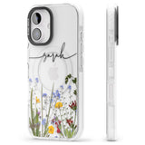 iPhone 16 Pro Max Personalised Wildflower Floral Black Impact Phone Case