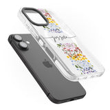 iPhone 16 Pro Max Personalised Wildflower Floral Stripe Personalised Black Impact Phone Case