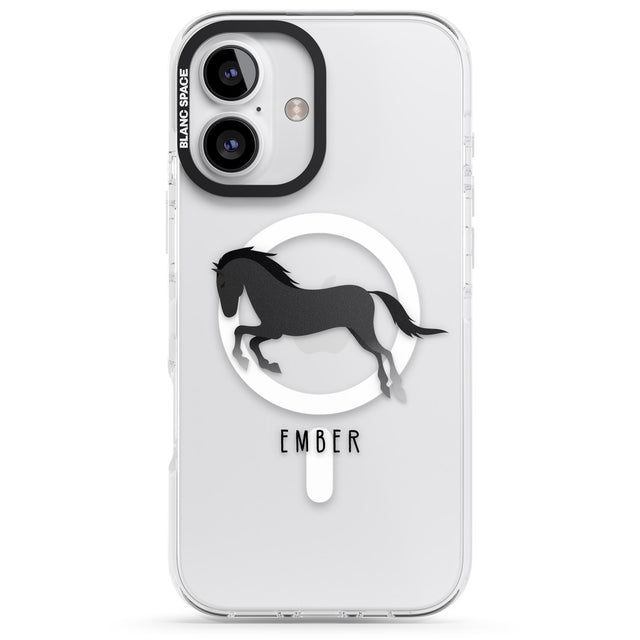 iPhone 16 Pro Max Personalised Black Horse Black Impact Phone Case