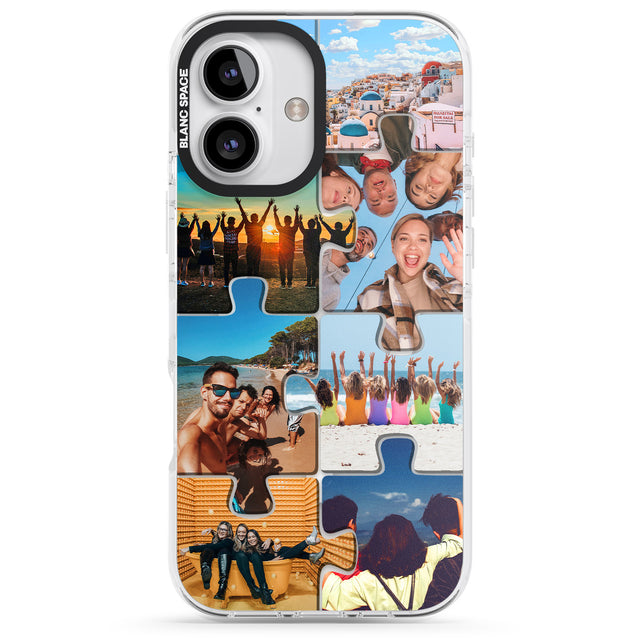 iPhone 16 Pro Max Personalised Jigsaw Photo Grid Black Impact Phone Case