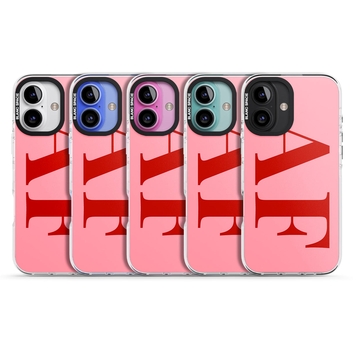 iPhone 16 Pro Max Personalised Red & Pink Letters Black Impact Phone Case