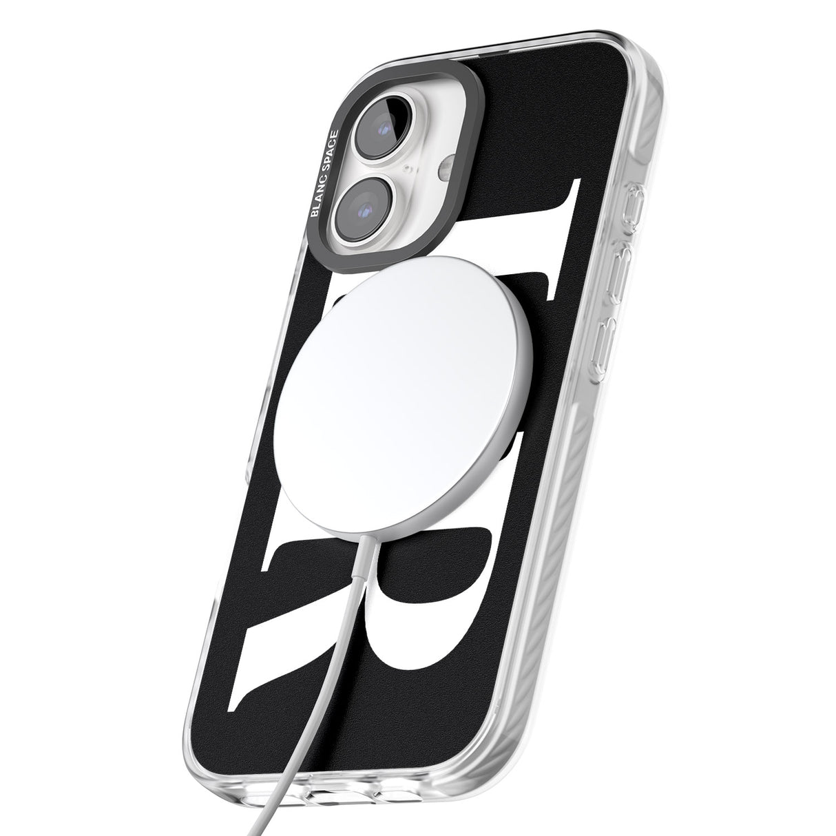 iPhone 16 Pro Max Personalised White & Black Letters Black Impact Phone Case