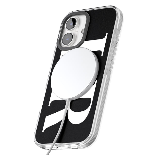 iPhone 16 Pro Max Personalised White & Black Letters Black Impact Phone Case