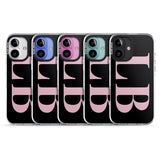 iPhone 16 Pro Max Personalised Pink & Black Letters Black Impact Phone Case