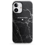 iPhone 16 Pro Max Personalised Black Marble 2 Black Impact Phone Case