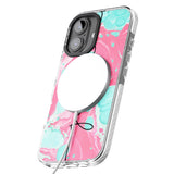 iPhone 16 Pro Max Personalised Turquoise & Pink - Marbled Black Impact Phone Case