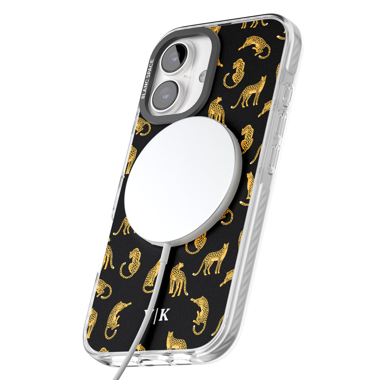 iPhone 16 Pro Max Personalised Cheetah Pattern: Black Black Impact Phone Case