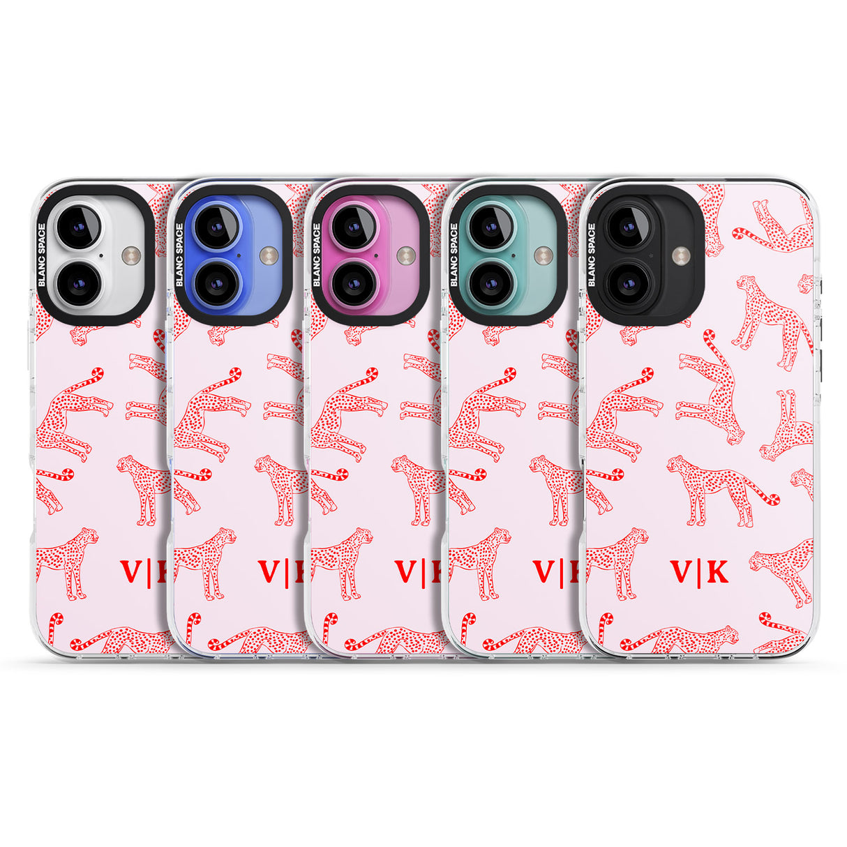 iPhone 16 Pro Max Personalised + Red & Pink Cheetah Black Impact Phone Case