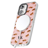 iPhone 16 Pro Max Personalised Safari Tiger Pattern on Pink Black Impact Phone Case