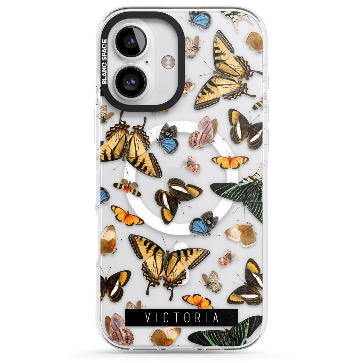 iPhone 16 Pro Max Personalised Photorealistic Butterfly Black Impact Phone Case