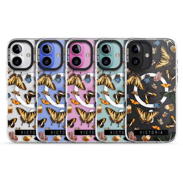 iPhone 16 Pro Max Personalised Photorealistic Butterfly Black Impact Phone Case