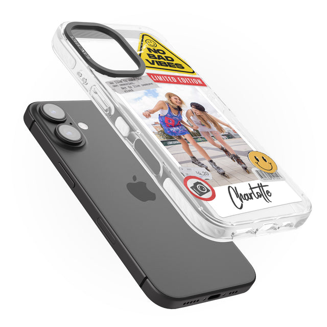 iPhone 16 Pro Max Personalised Sticker Mix Instant Photo Black Impact Phone Case